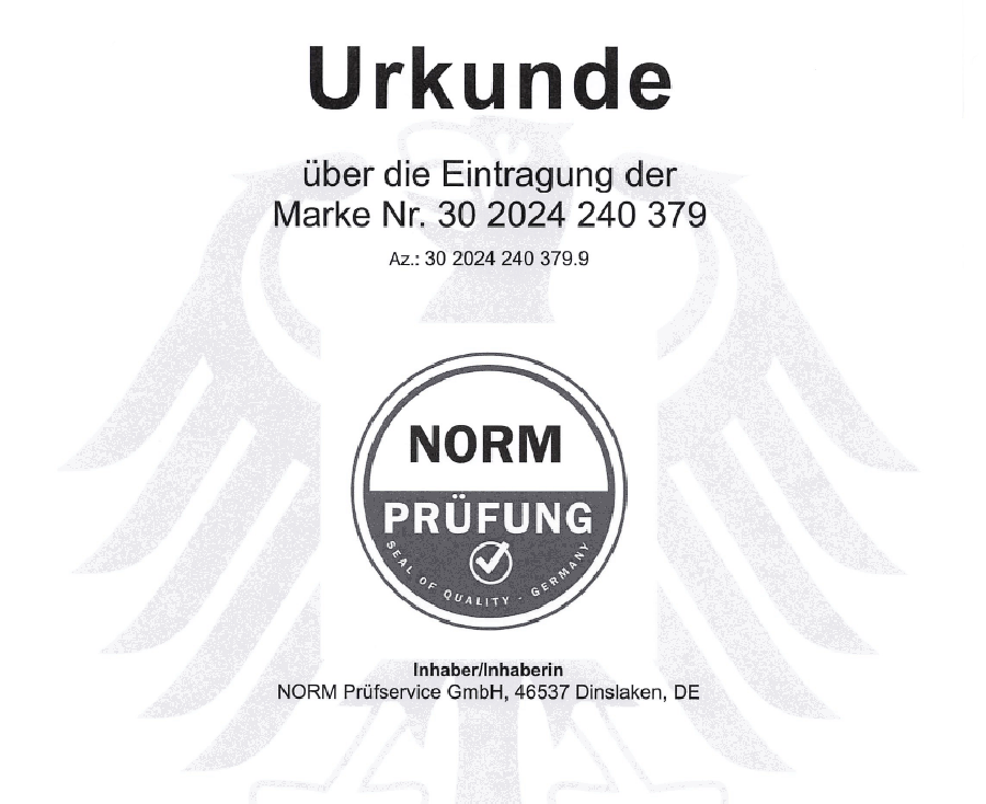 NORM Prüfservice GmbH ist jetzt eingetragene Marke